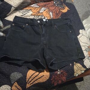 Abercrombie & Fitch Dark Black Wash A Line Mid Rise Short